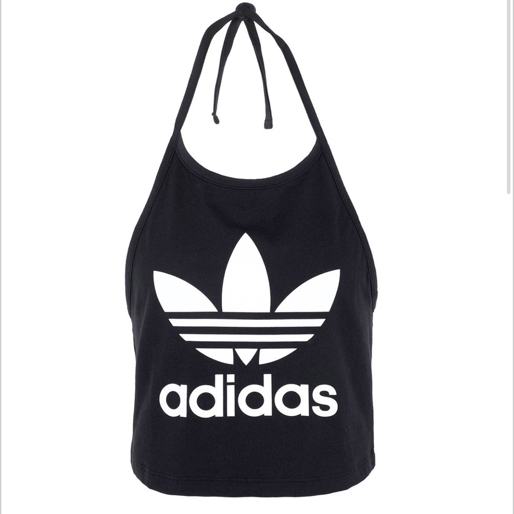 Adidas Black Trefoil Halter Tank